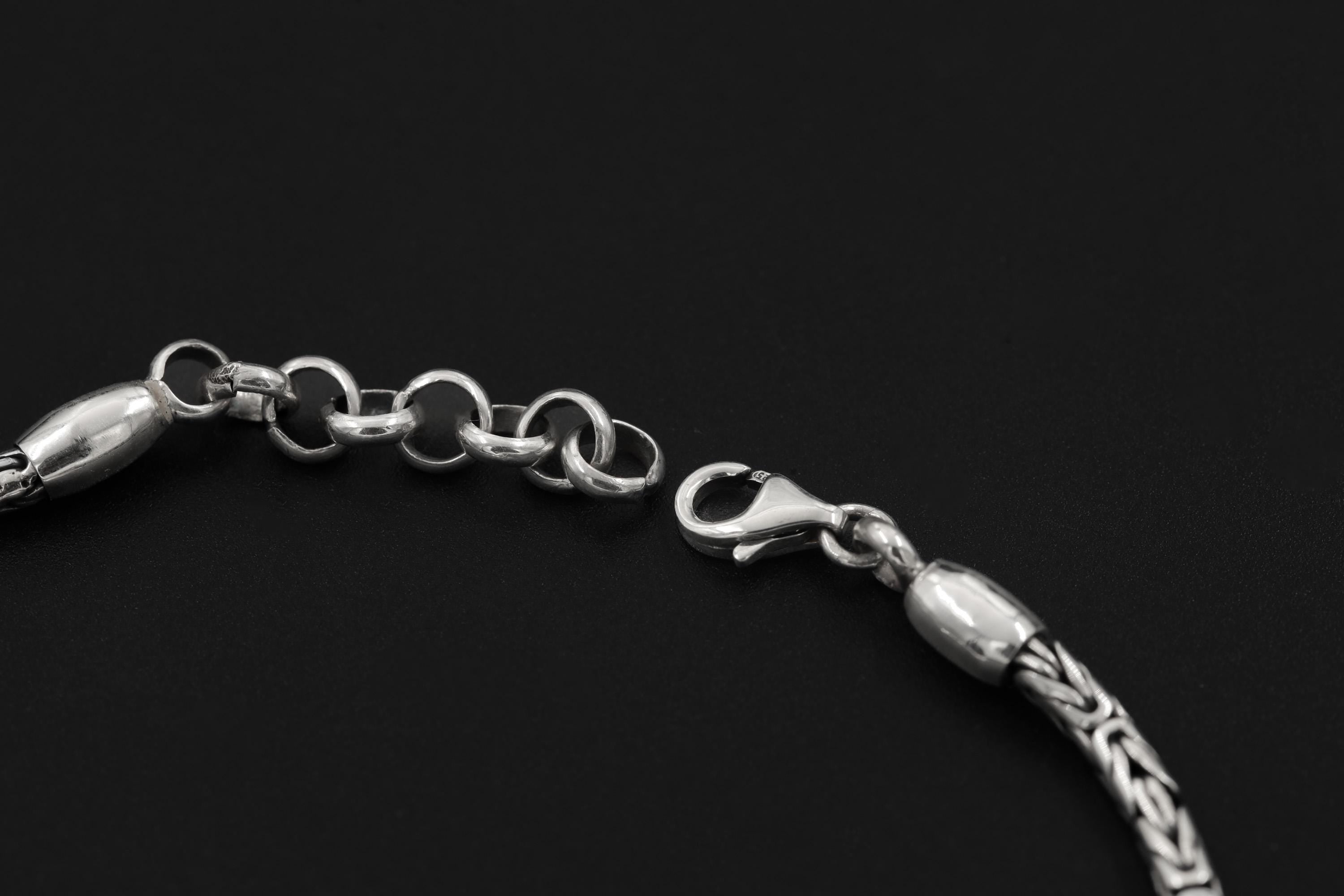 AAA Grade Rose Quartz Cabochon Bracelet, Sterling Silver Byzantine Chain, 18cm + 3cm Extension, Heart Chakra Jewelry, Handmade Gift