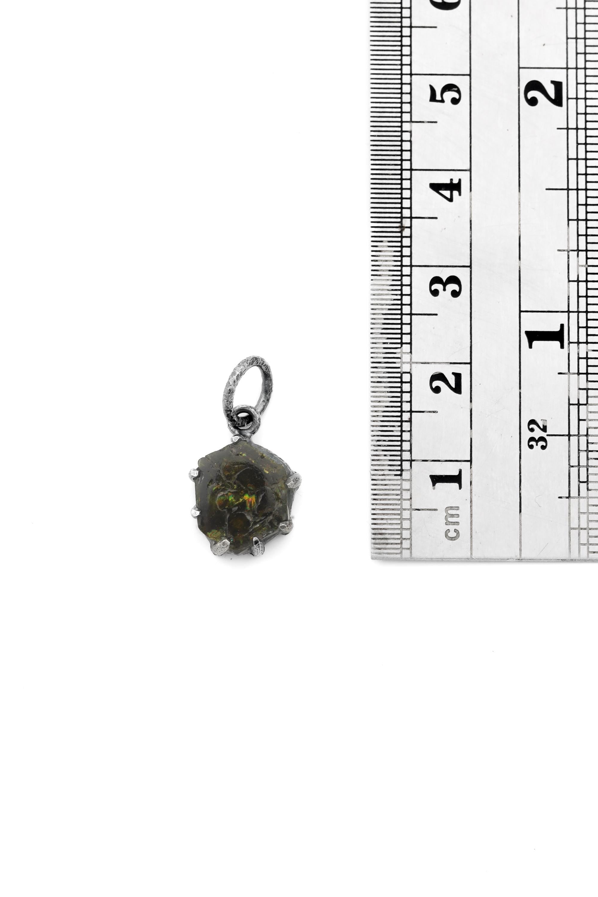 Green Tourmaline Pendant, 925 Sterling Silver, Polished 6-Sided Wand, Dark Rind Specimen, Heart Chakra, Healing Crystal Jewelry Raw Energy