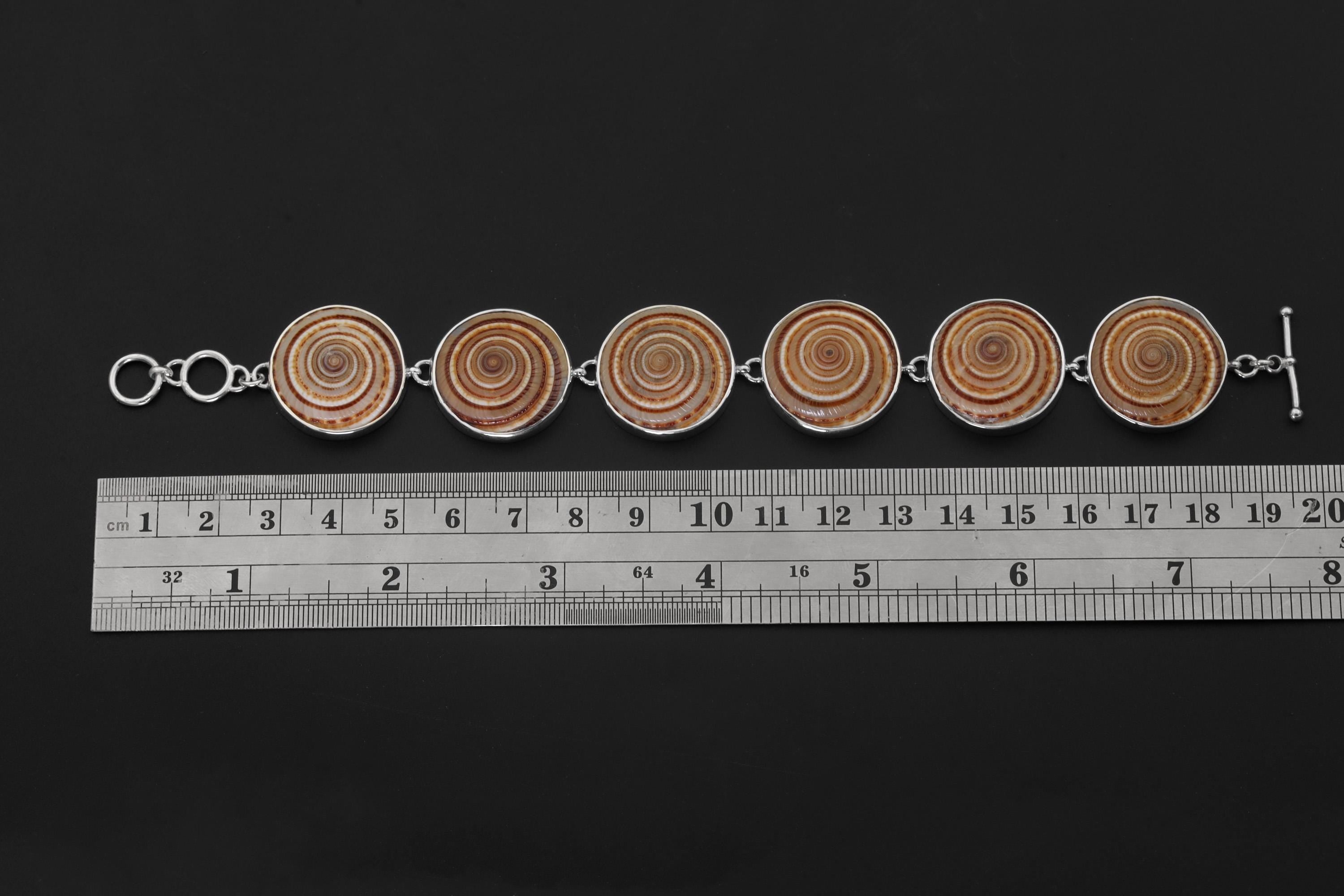 Sundial Shell Bracelet 925 Sterling Silver Adjustable, Ocean Energy Jewelry, Heart Chakra Healing, Handmade Spiritual Gift