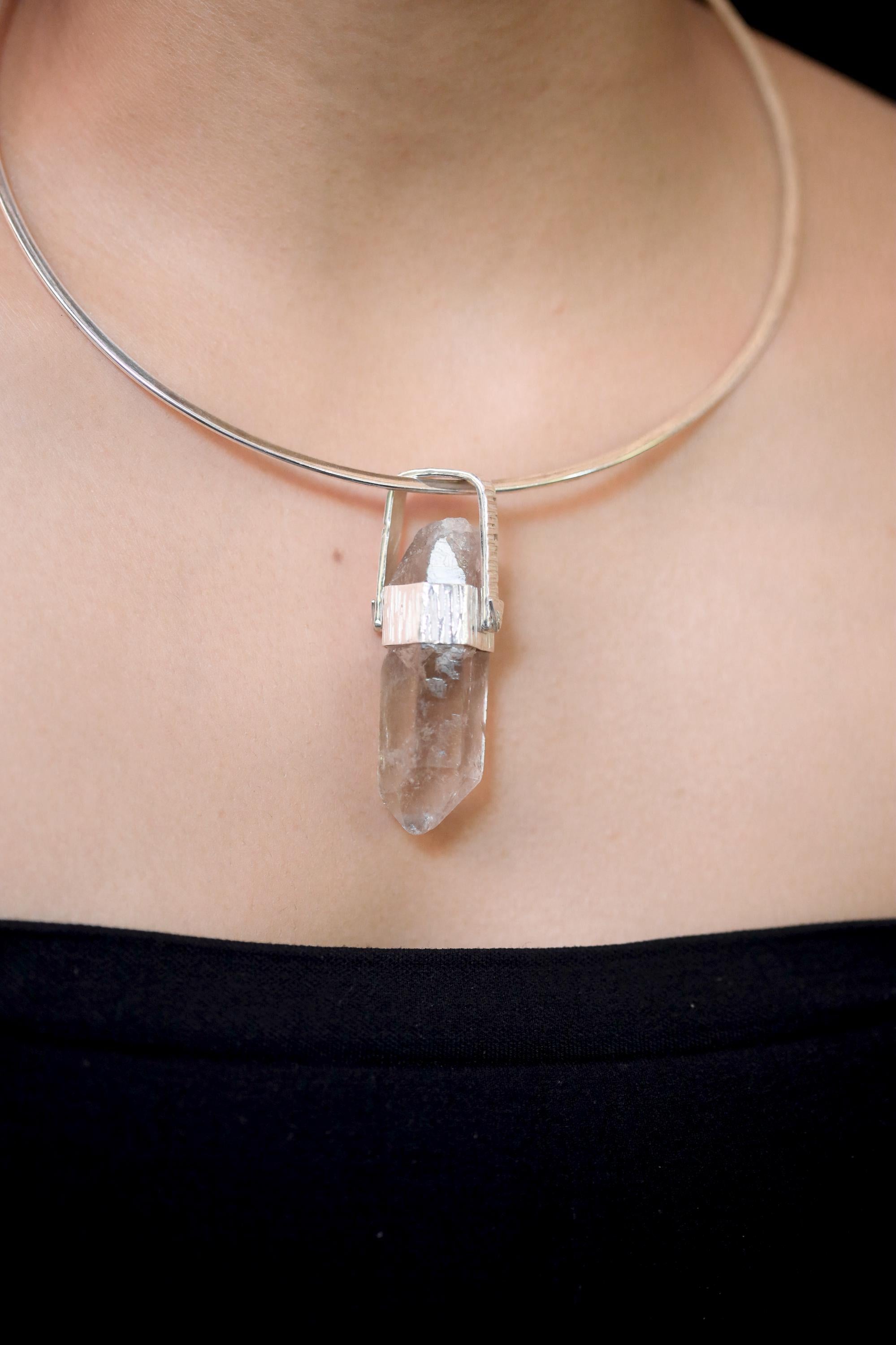 Hand Fossicked Smoky Quartz Point Pendant, 925 Silver, Minimalist