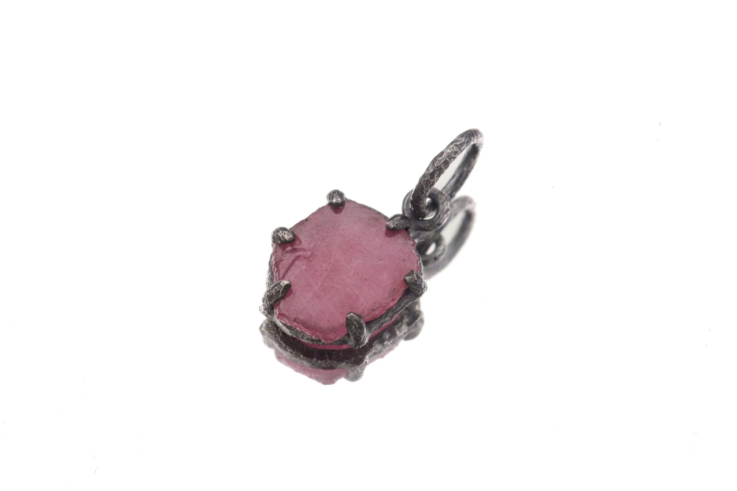 Cambodian Ruby Pendant, 925 Silver Claw Setting, Root Chakra Jewelry