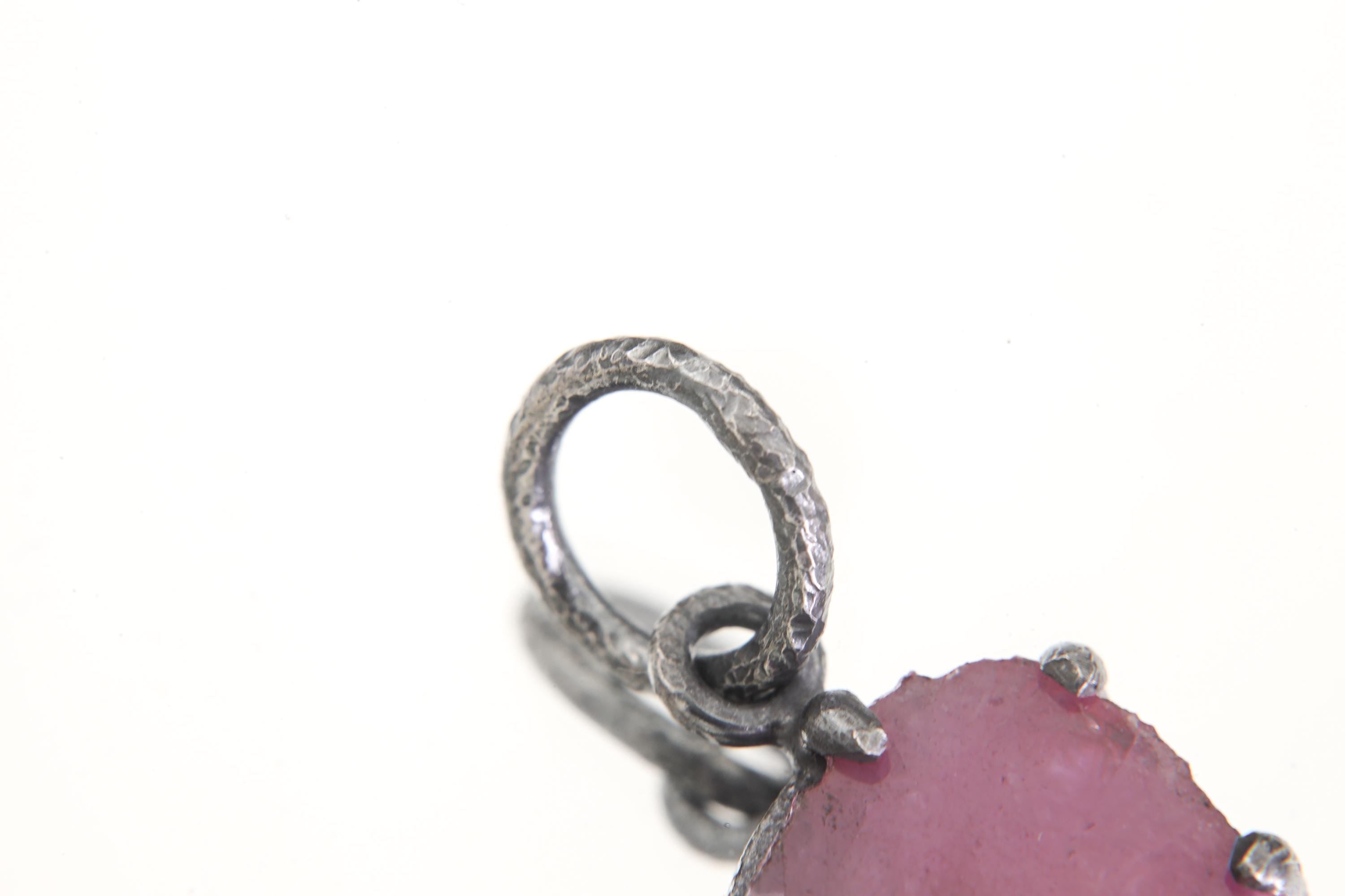 Cambodian Ruby Pendant, 925 Silver Claw Setting, Root Chakra Jewelry