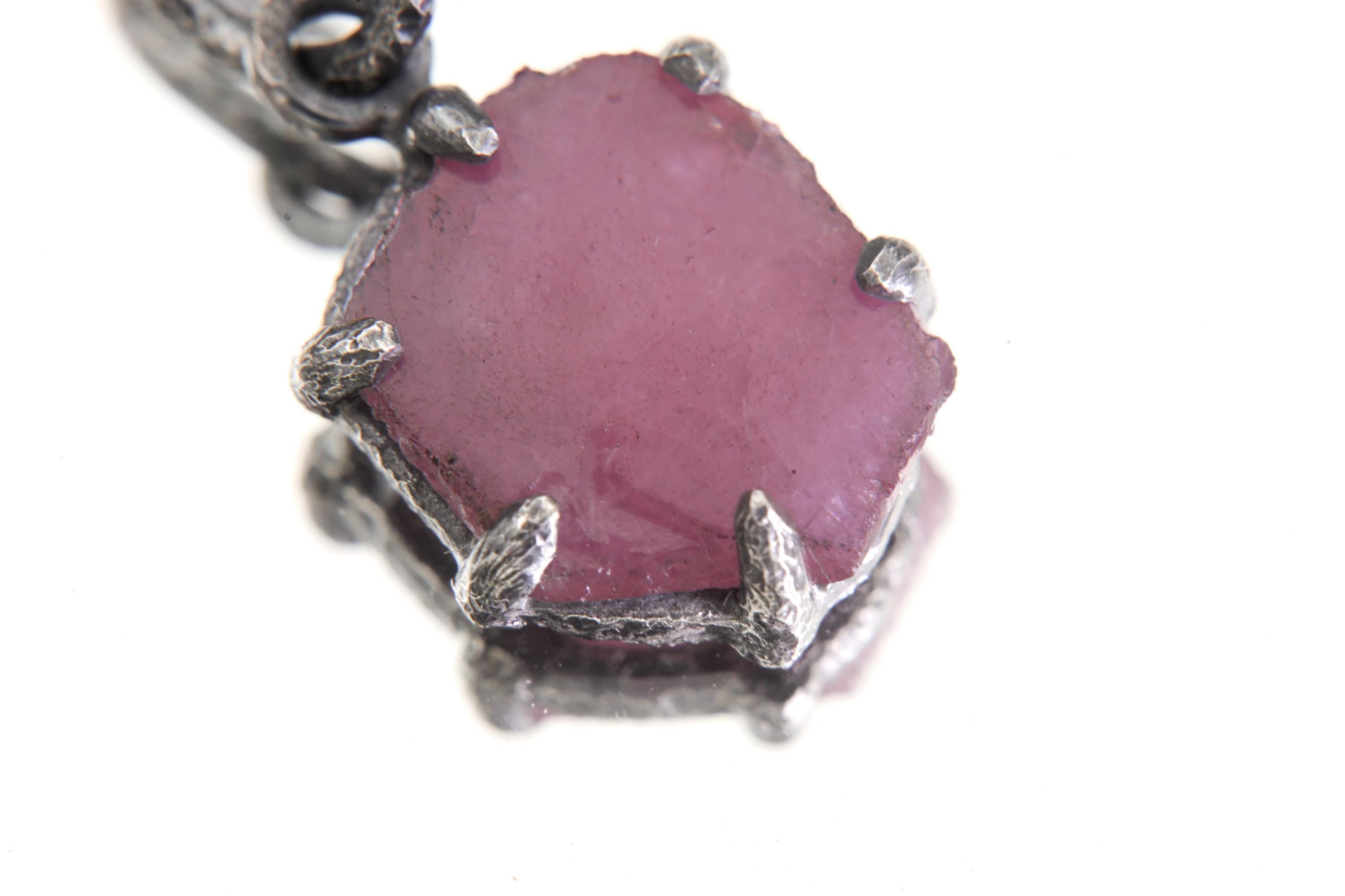 Cambodian Ruby Pendant, 925 Silver Claw Setting, Root Chakra Jewelry