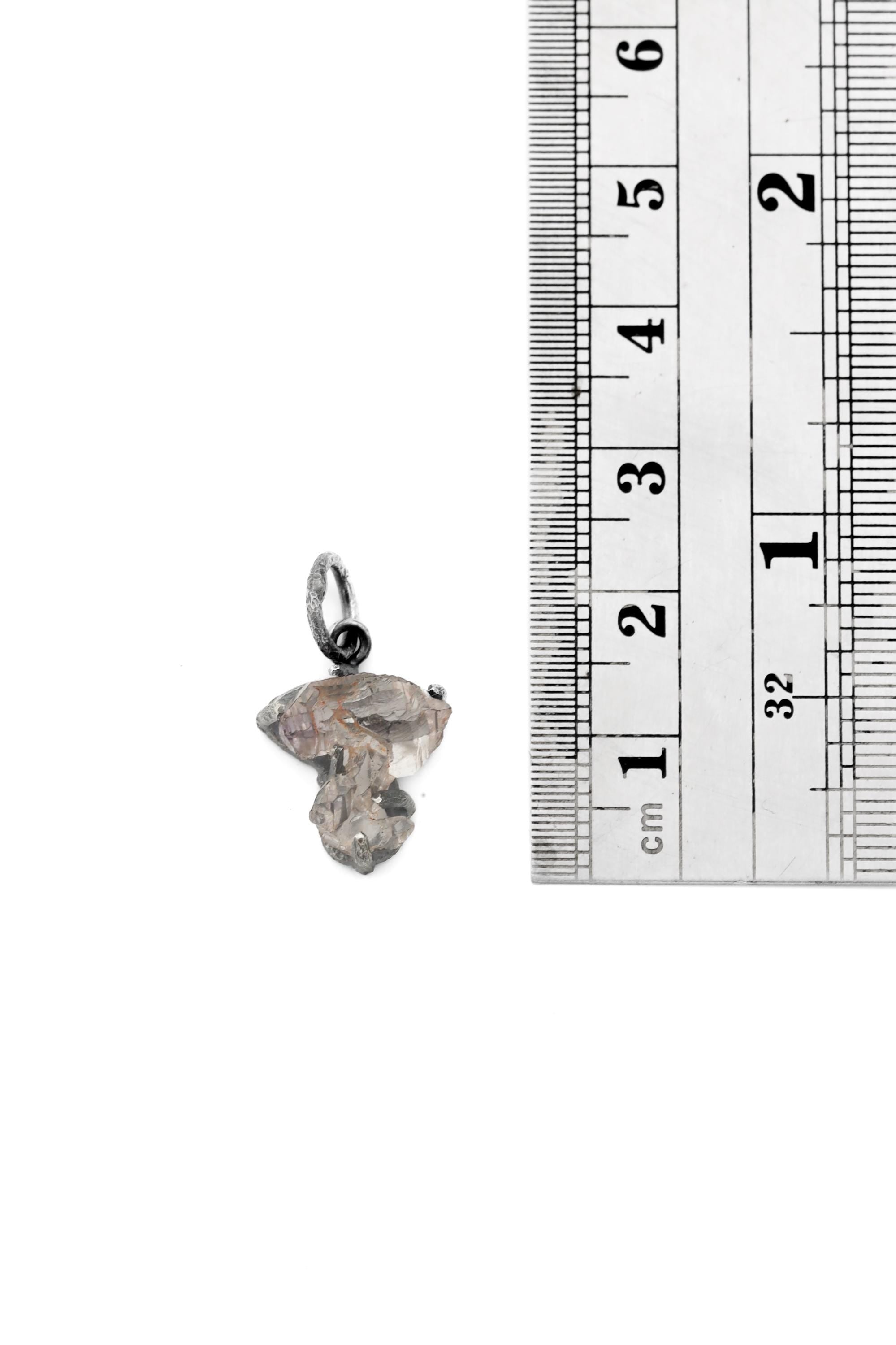 Twin Double Terminated Herkimer Diamond Pendant Sterling Silver, Raw Quartz Crystal Necklace, Crown Chakra Energy Zodiac Gemini Aries Gift