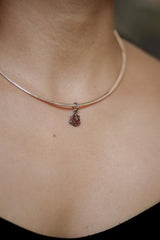Rubellite Tourmaline Pendant, Oxidized Sterling Silver Claw Setting