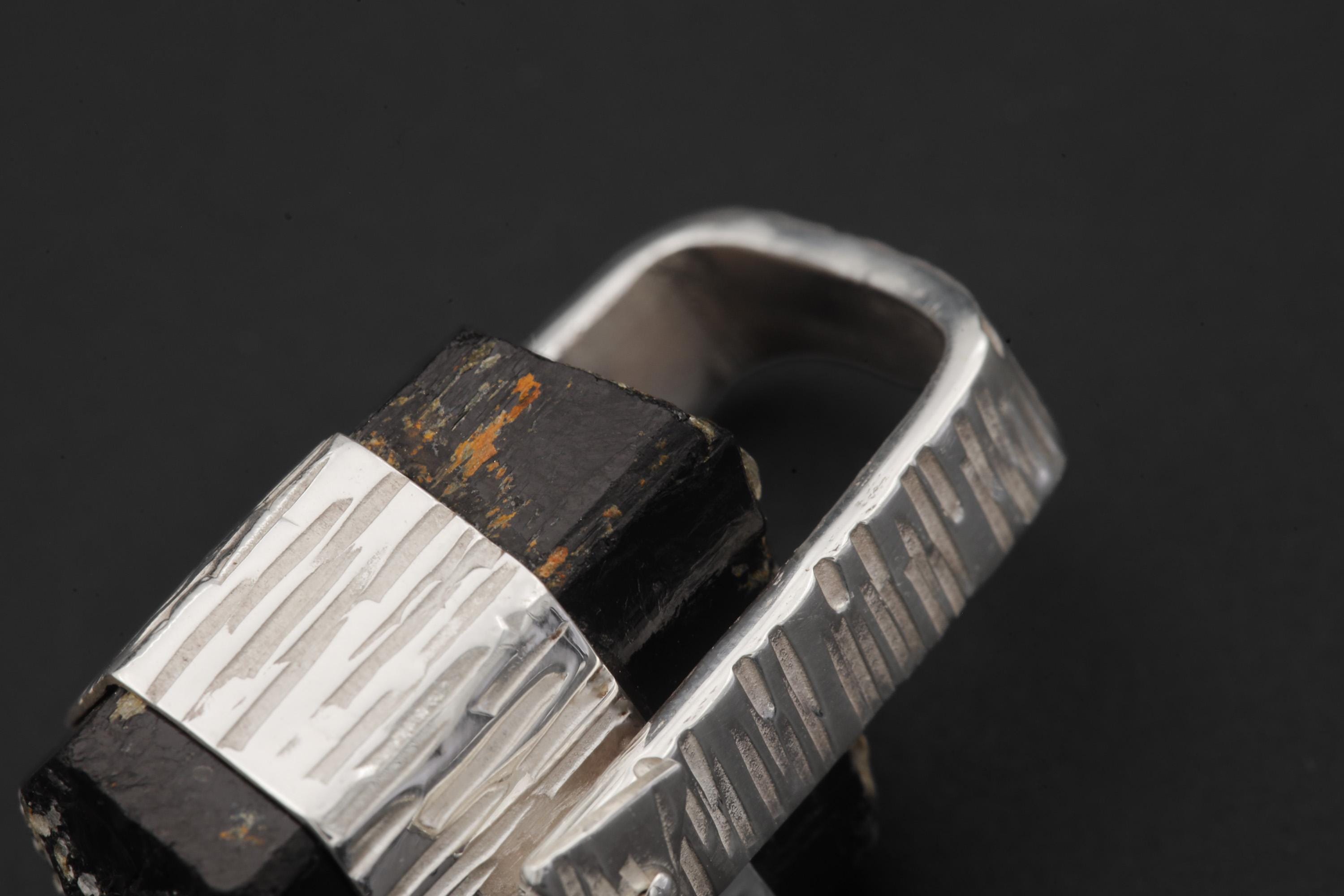 Himalayan Double Terminated Raw Hexagonal Black Tourmaline Specimen Pendant, 925 Silver Wrap, High Shine, Root Chakra Protection Jewelry