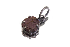 Cambodian Ruby Pendant, Raw Gem Specimen, Oxidized Silver Claw