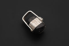 Himalayan Black Tourmaline Pendant, 925 Silver, Root Chakra Jewelry