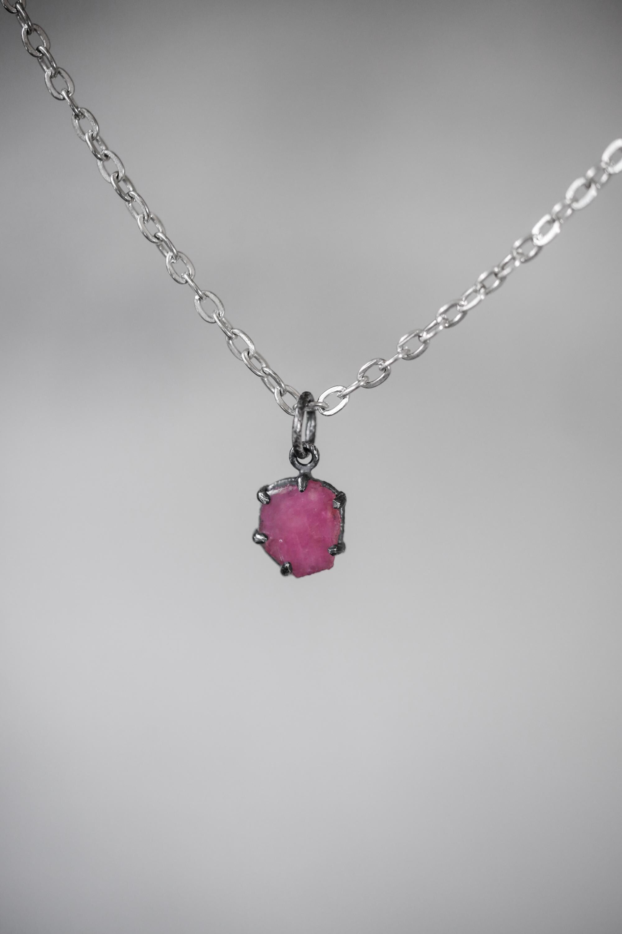 Cambodian Ruby Pendant, 925 Silver Claw Setting, Root Chakra Jewelry