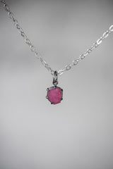 High Grade Natural Gem Ruby (Corundum) Pendant, Cambodia Origin, 925 Silver Claw Setting, Root Chakra Jewelry, Strength & Passion Talisman