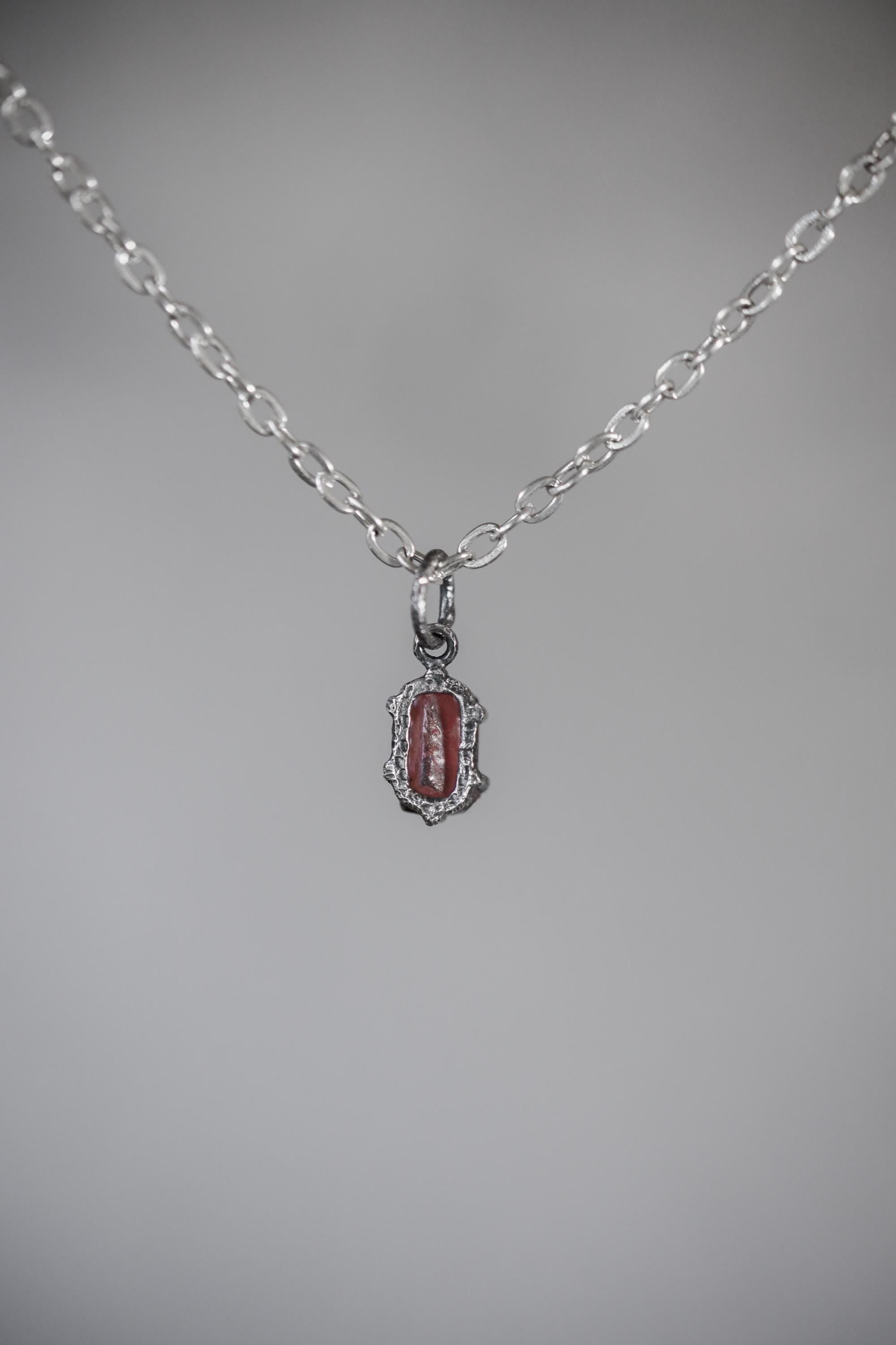 Natural Gem Pink tourmaline (Rubellite) wand Pendant, Sterling Silver Claw Setting, Hammer Texture, Heart Chakra, Handmade Healing Jewelry