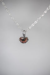 Polished slice of Natural Gem Pink Tourmaline (Rubellite) Wand Pendant, 925 Sterling Silver, Oxidized Hammer Texture, Crystal Jewelry Gift