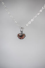 Polished slice of Natural Gem Pink Tourmaline (Rubellite) Wand Pendant, 925 Sterling Silver, Oxidized Hammer Texture, Crystal Jewelry Gift