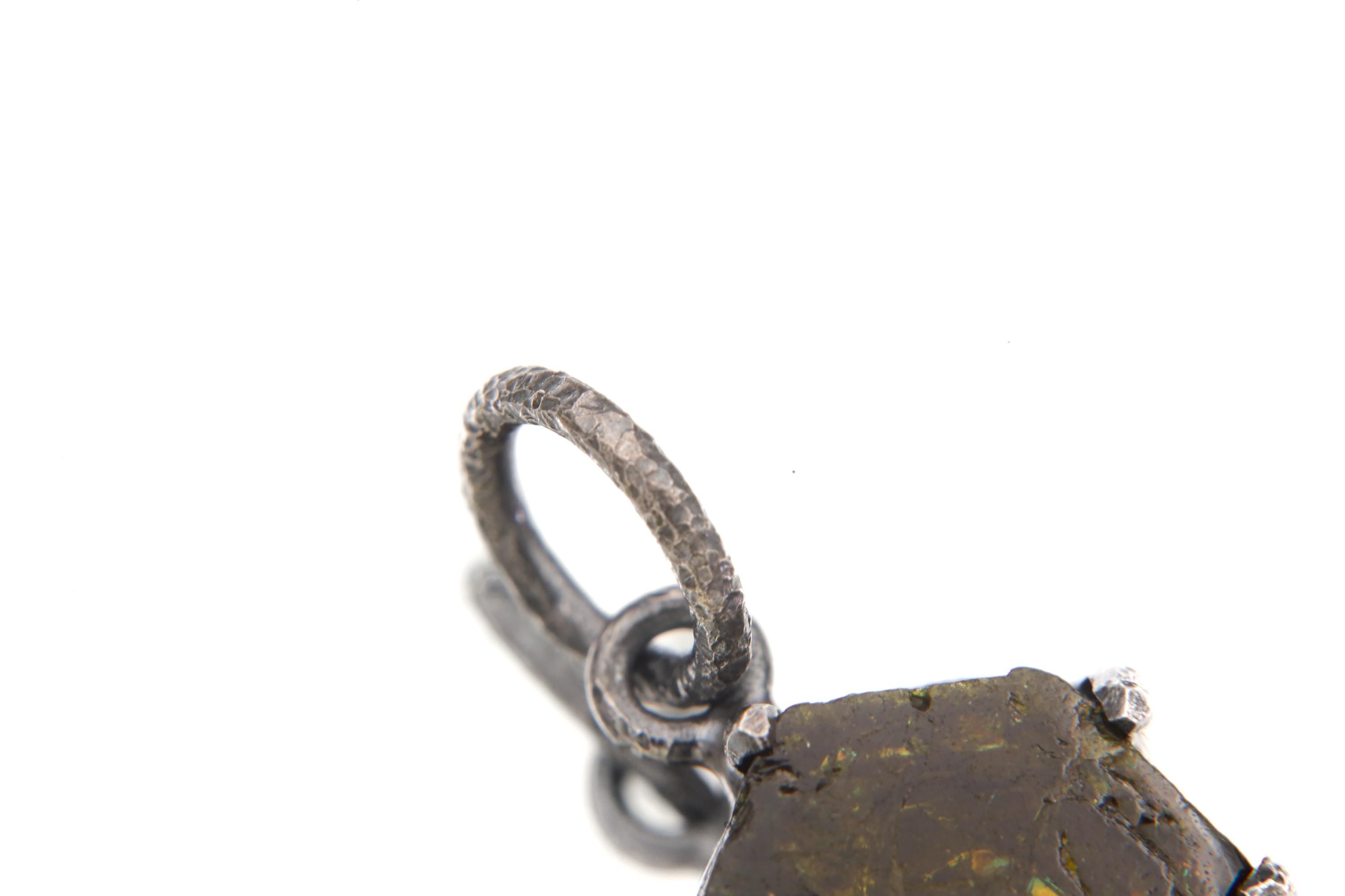 Green Tourmaline Pendant, 925 Sterling Silver, Polished 6-Sided Wand, Dark Rind Specimen, Heart Chakra, Healing Crystal Jewelry Raw Energy