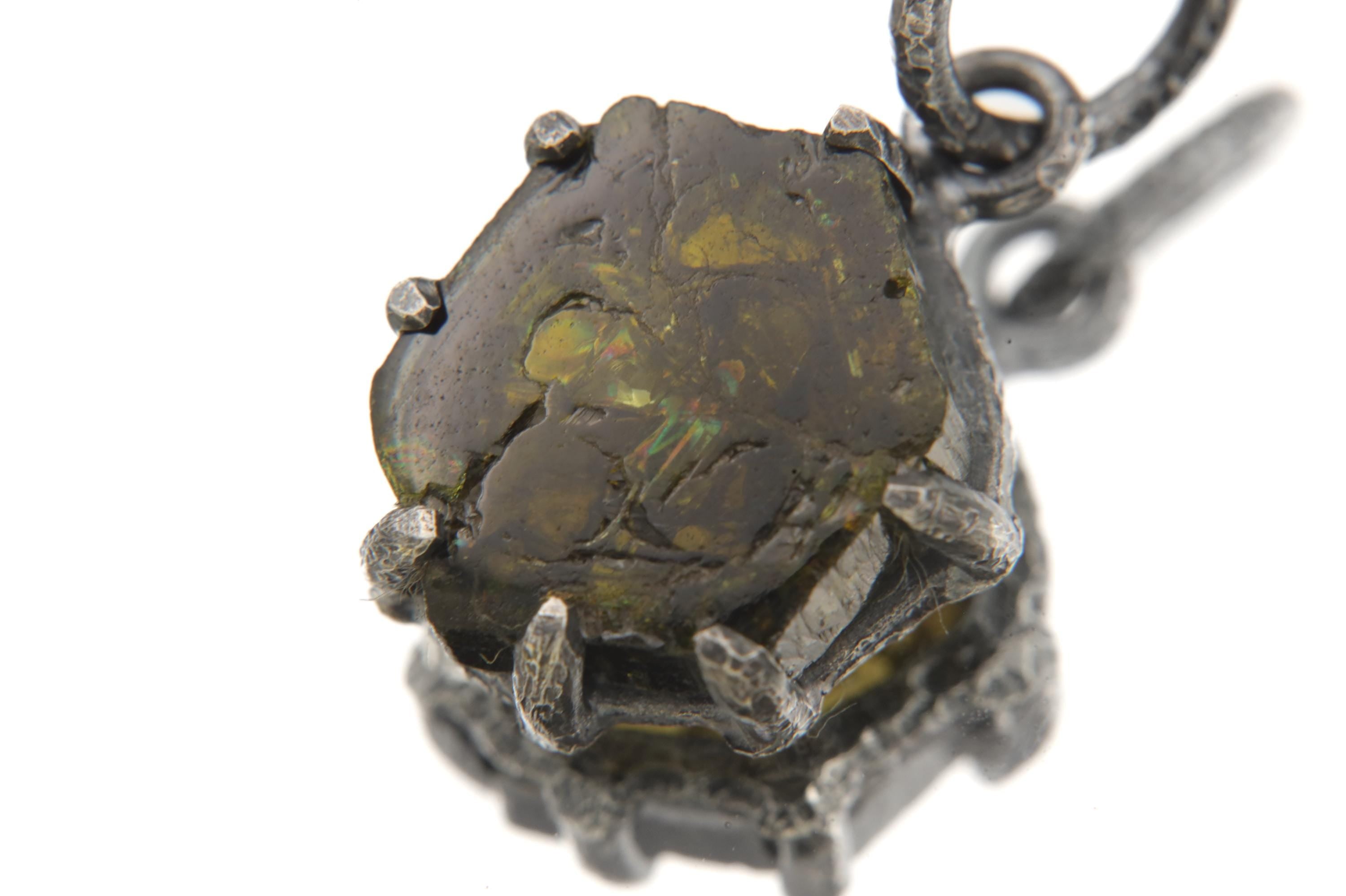 Green Tourmaline Pendant, 925 Sterling Silver, Polished 6-Sided Wand, Dark Rind Specimen, Heart Chakra, Healing Crystal Jewelry Raw Energy