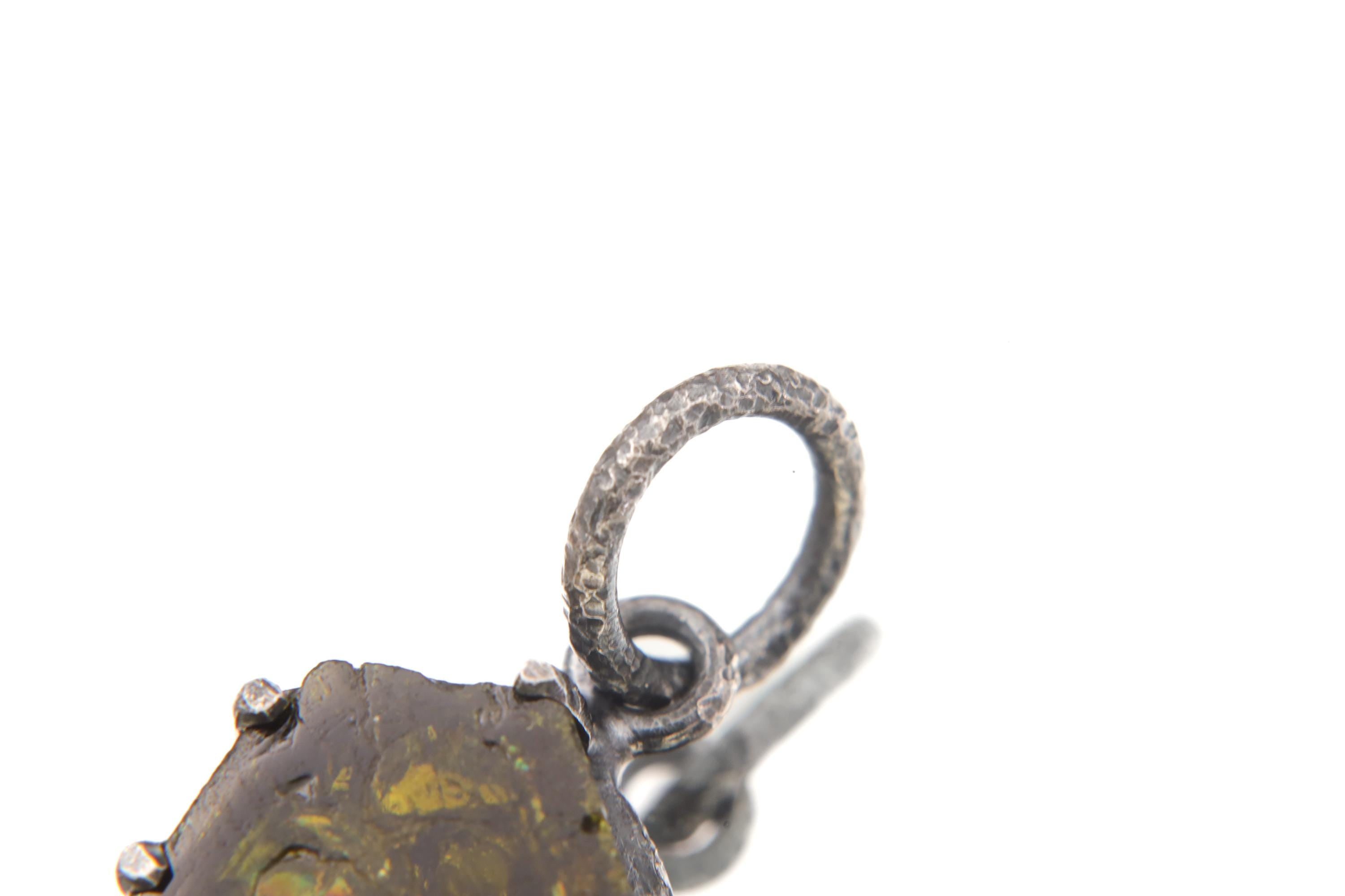 Green Tourmaline Pendant, 925 Sterling Silver, Polished 6-Sided Wand, Dark Rind Specimen, Heart Chakra, Healing Crystal Jewelry Raw Energy