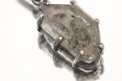 Double terminated Faden Quarts with Petroleum Inclusions Specimen Pendant, Crystal Jewelry,Crown Chakra,Oxidized Finish