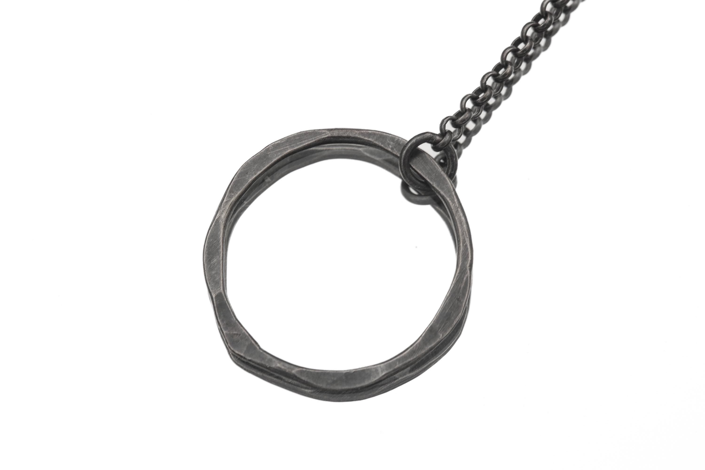 Raw Black Tourmaline Pendant Necklace, Oxidized 925 Silver, Adjustable Amulet