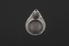 Labradorite Magnifying Glass Pendant, 925 Silver Fire Starter, Artisan Jewelry