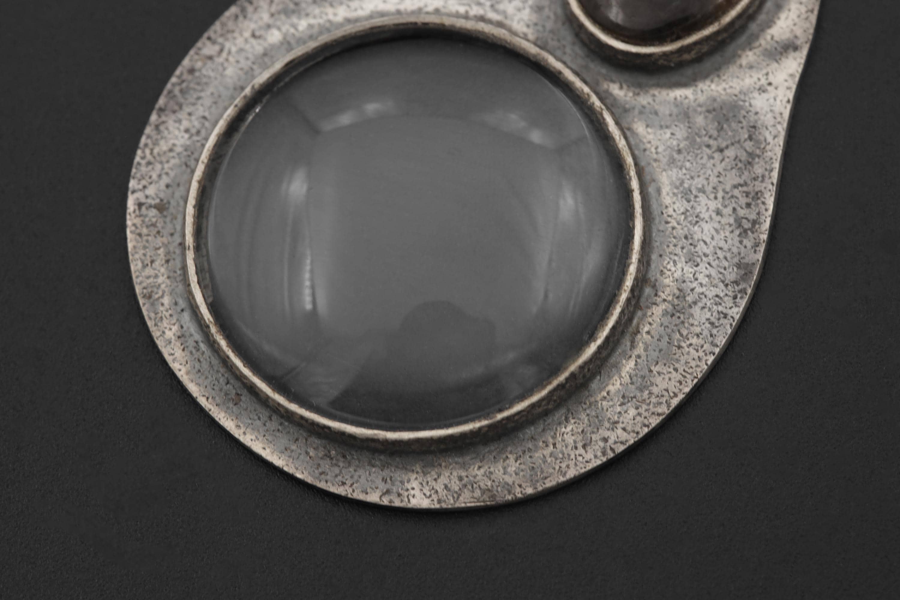 Labradorite Magnifying Glass Pendant, 925 Silver Fire Starter, Artisan Jewelry