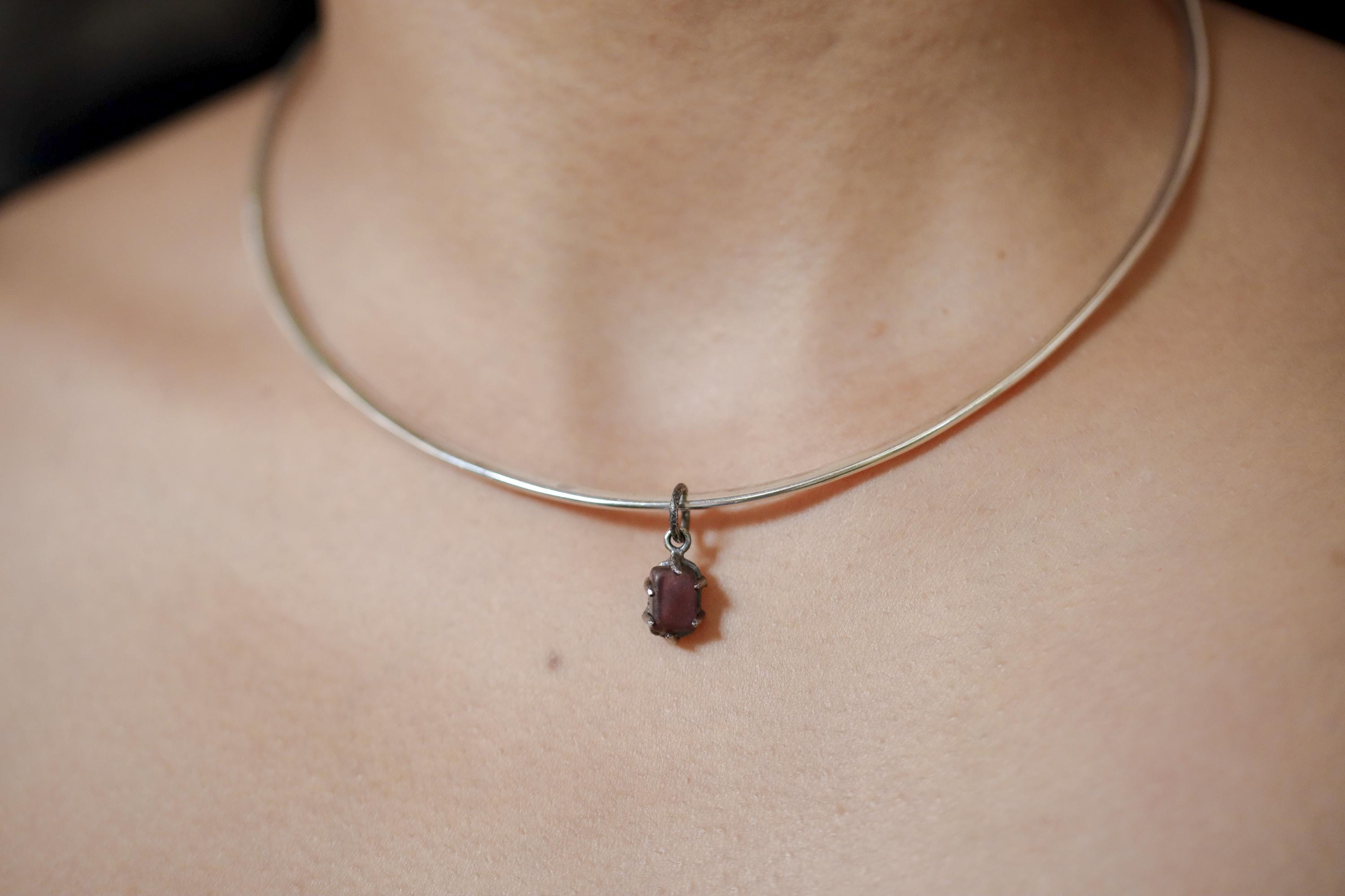Amethyst Cube Pendant, Sterling Silver Claw Setting, Healing Crystal Jewelry