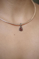 Rubellite Tourmaline Pendant 925 Sterling Silver Oxidized Claw Necklace Heart Chakra Libra Scorpio Gift