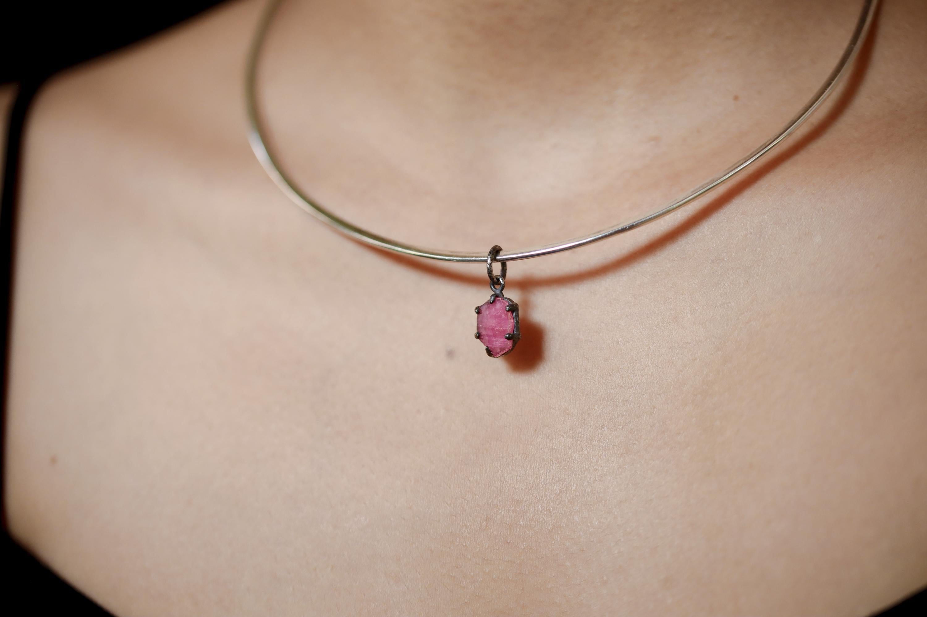 Cambodian Ruby Pendant, 925 Silver Claw Setting, Root Chakra Jewelry