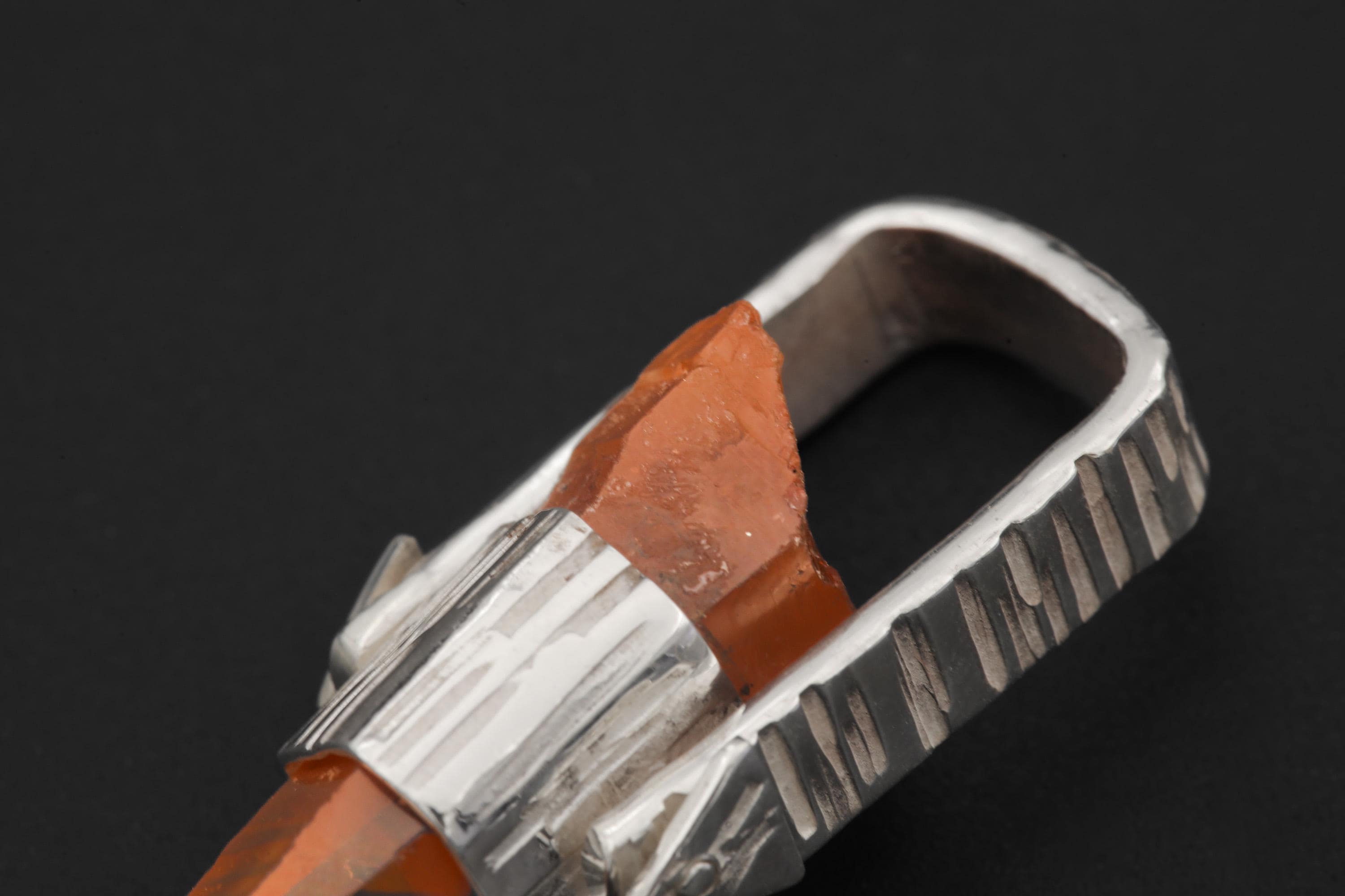 Australian Lemurian Laser Lithium Window Quarts Point Pendant 925 Silver Bold Hammered Finish, High Shine Root Chakra Crystal Jewelry Gift