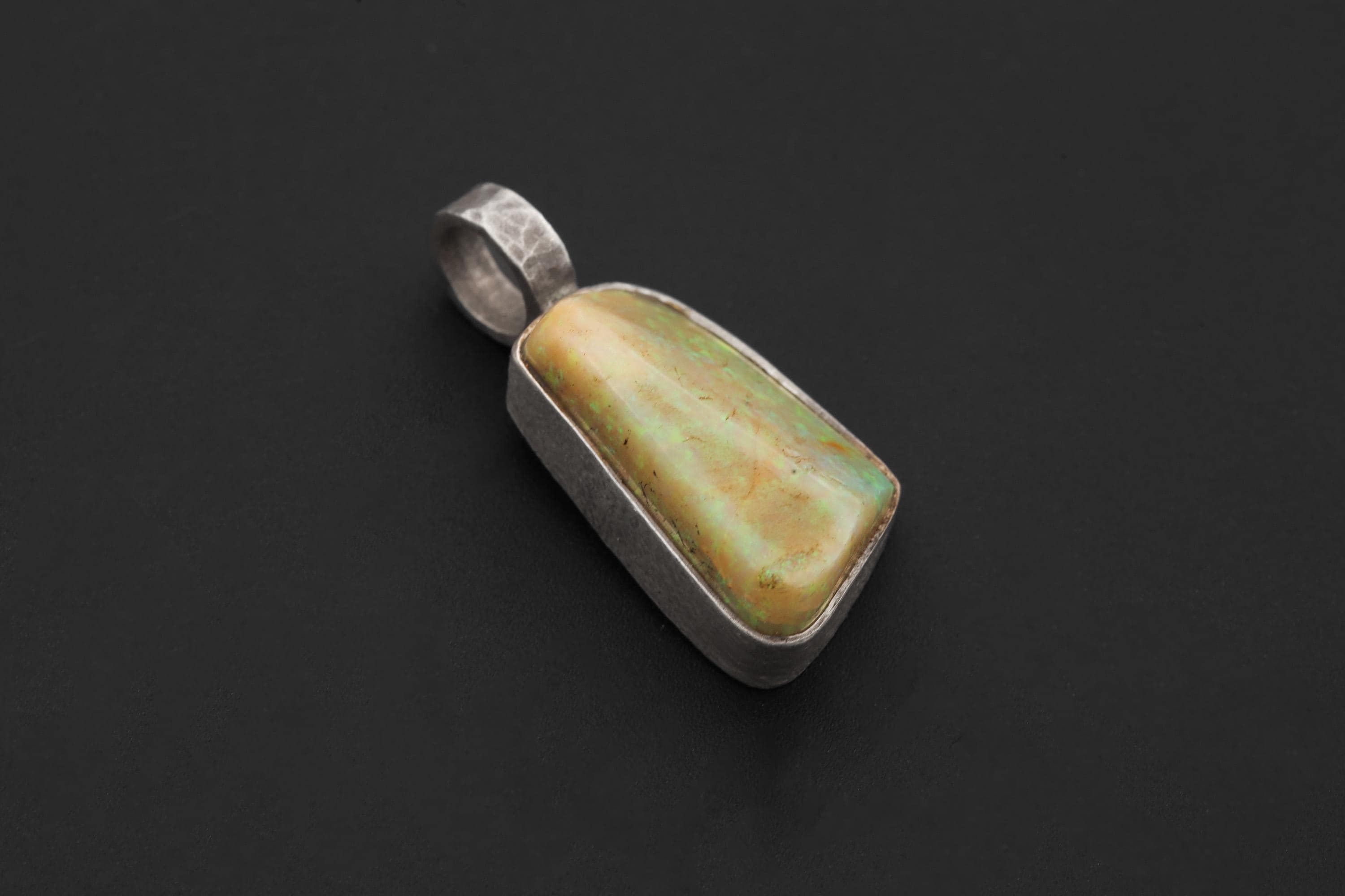 Lightning Ridge Opal Pendant, 22ct Australian Opal, 925 Silver