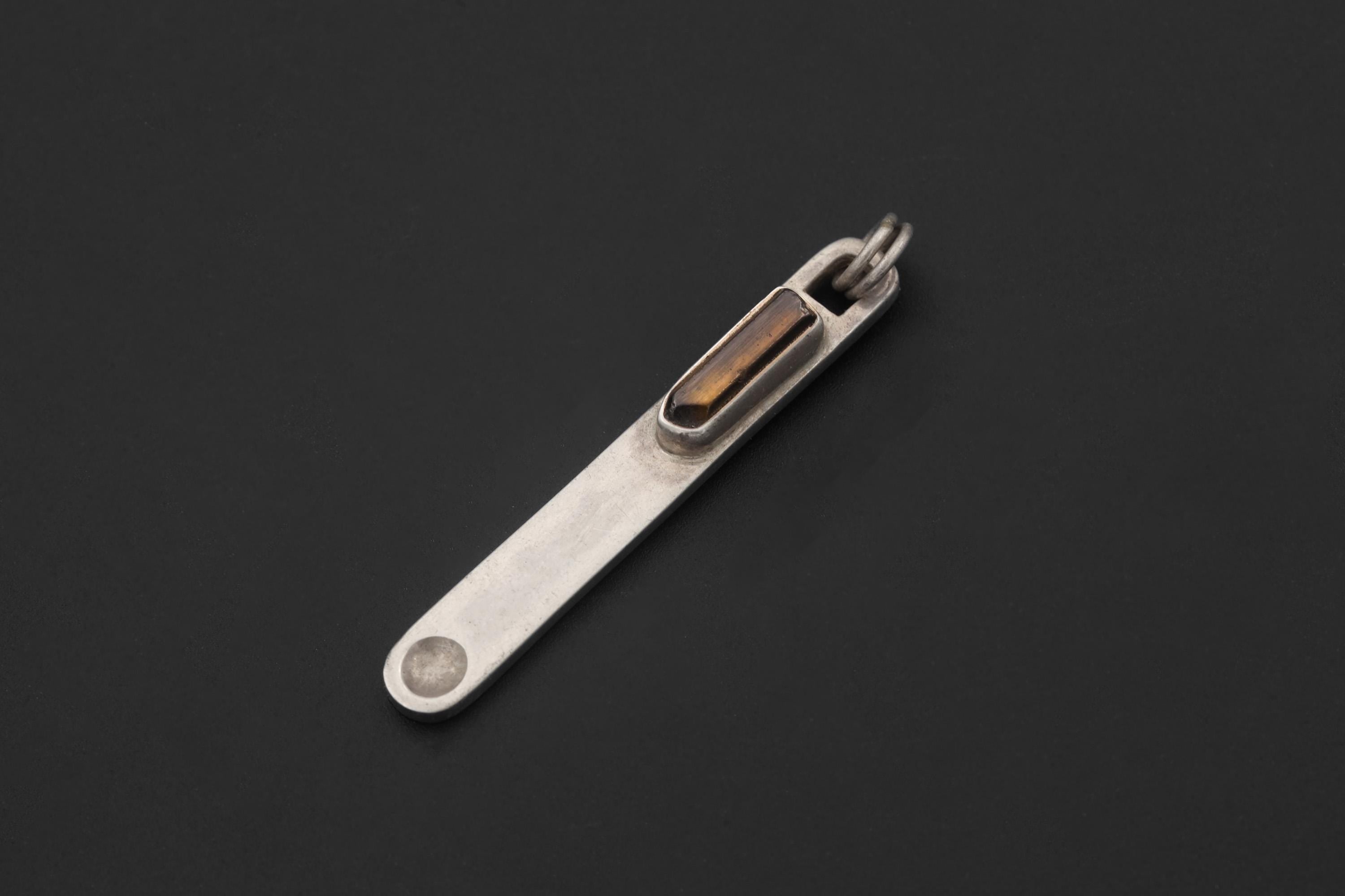 Natural Brown Dravite Tourmaline Wand Pendant, 925 Silver Spoon Design, High Shine Finish, Round Bail, Root Chakra Crystal, Grounding Gift