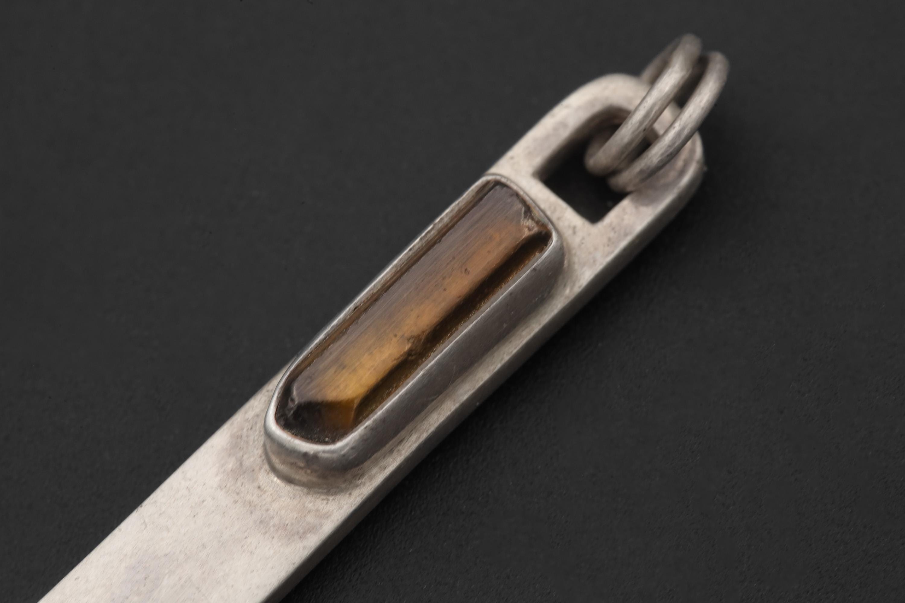 Natural Brown Dravite Tourmaline Wand Pendant, 925 Silver Spoon Design, High Shine Finish, Round Bail, Root Chakra Crystal, Grounding Gift