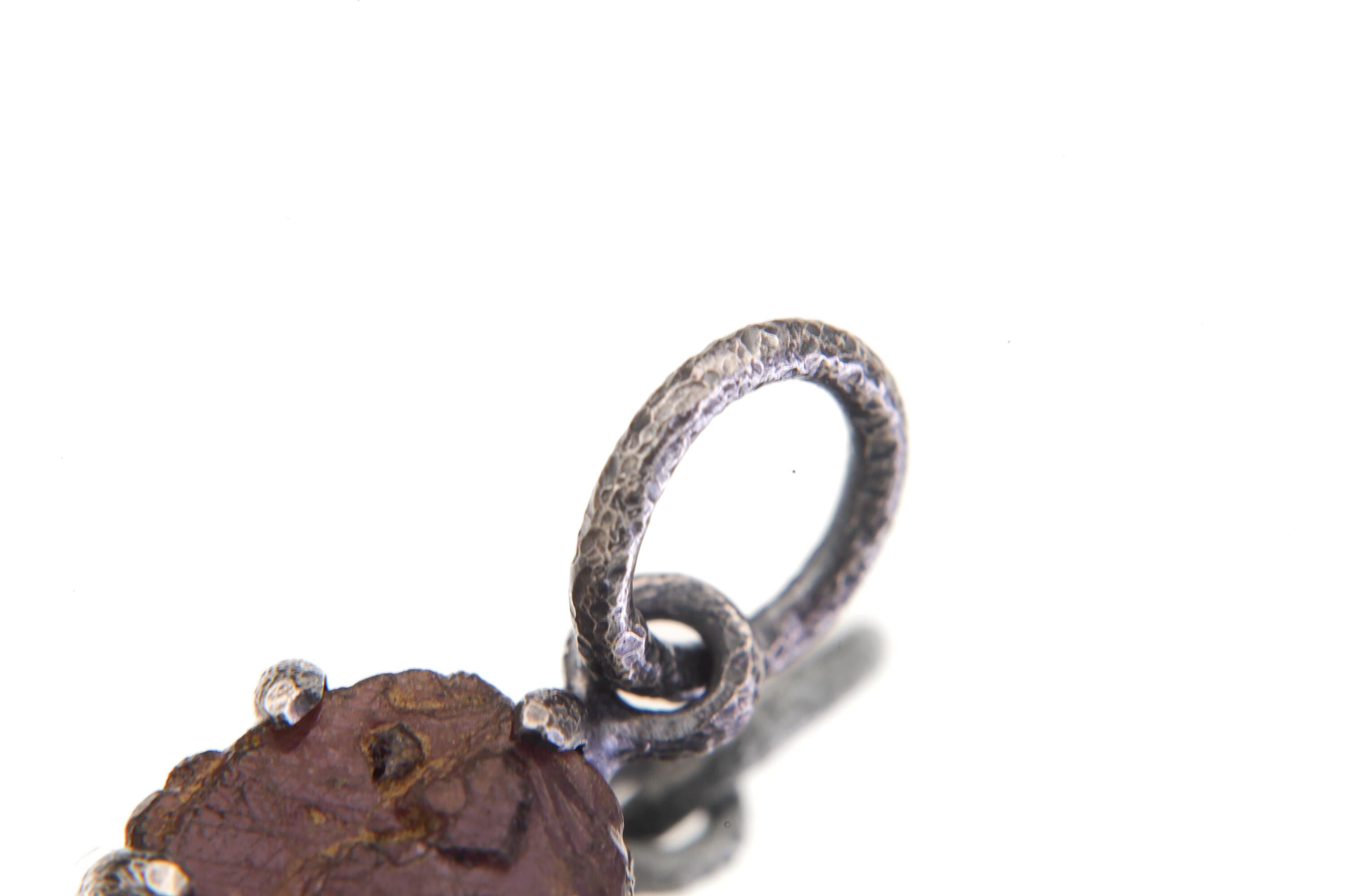 Natural Cambodian Record Keeper Ruby Pendant High Grade Raw Gem Specimen Oxidized Silver Claw Setting Root Chakra Energy Jewelry