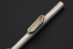 Sterling Silver Tiny Tube Straw with Quartz and Blue Apatite, Functional Straw High Shine Finish Artisan Silverwork Healing Crystal Tool