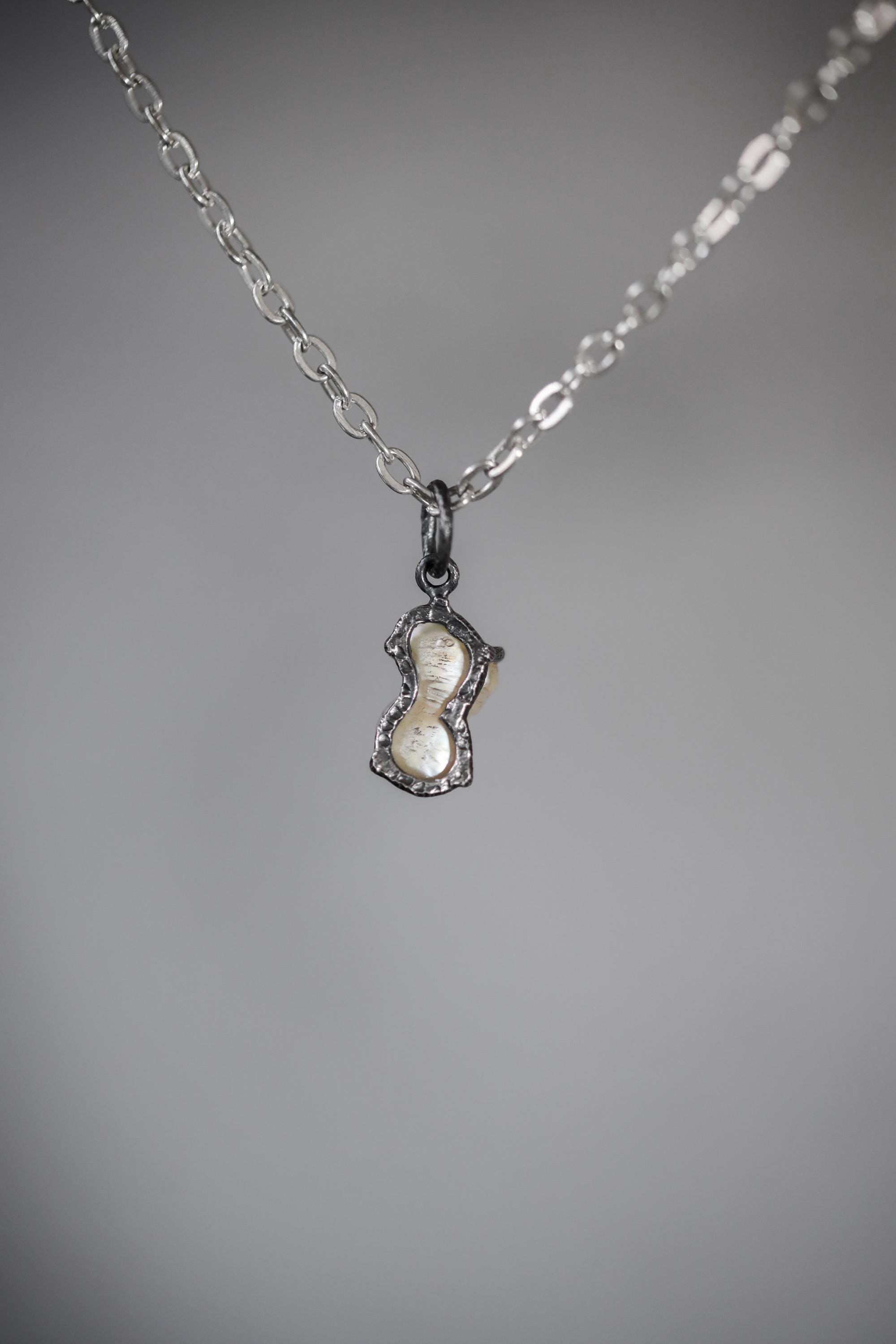 Unique Natural Double Twin Pearl Specimen Pendant, Grade Baroque Pearl, 925 Oxidized Silver, Feminine Energy, June Birthstone Jewelry