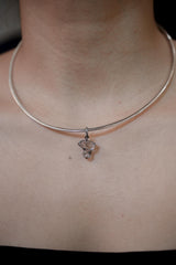 Herkimer Diamond Pendant, Twin Crystal, Sterling Silver Necklace