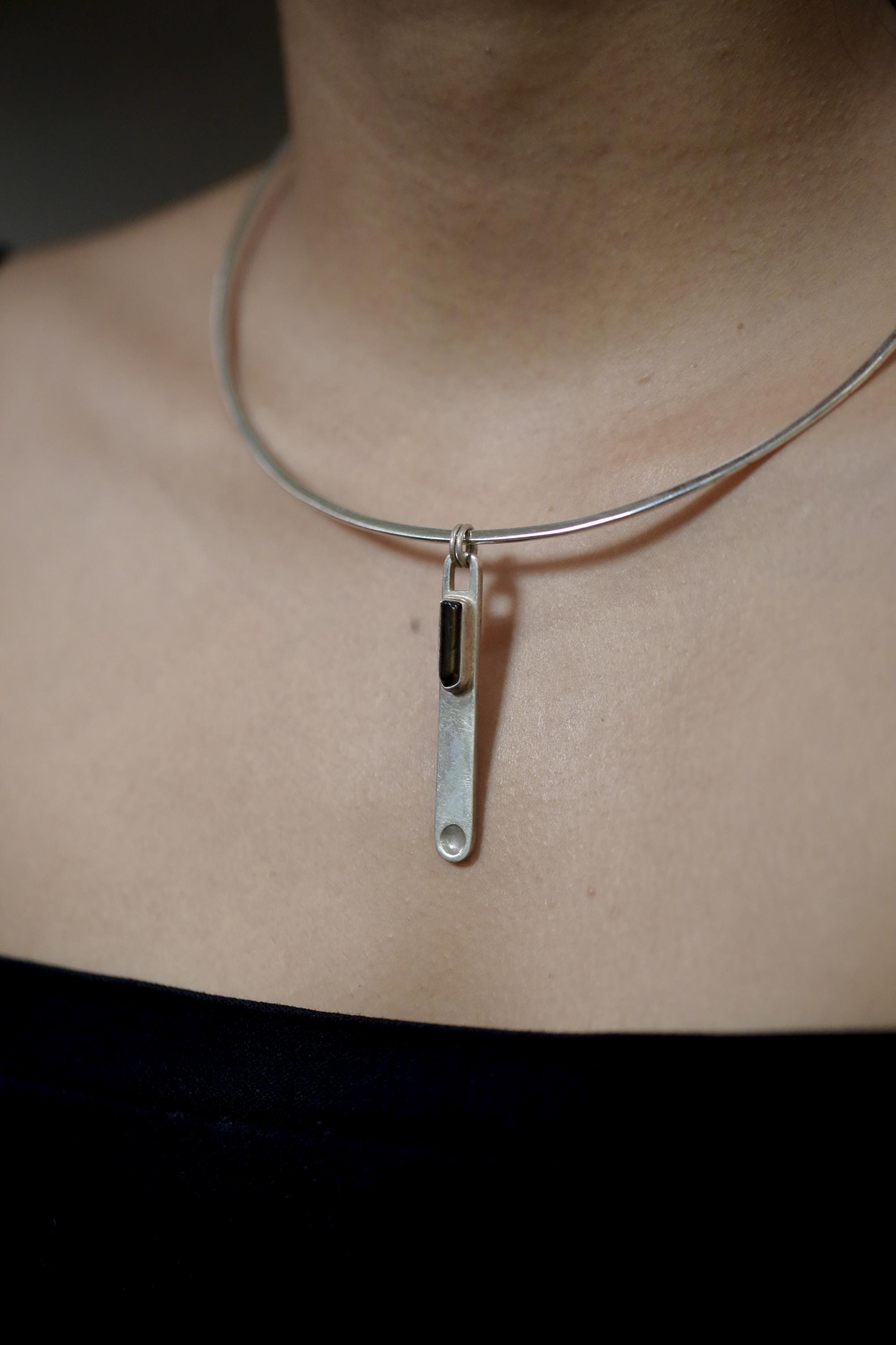 Natural Brown Dravite Tourmaline Wand Pendant, 925 Silver Spoon Design, High Shine Finish, Round Bail, Root Chakra Crystal, Grounding Gift