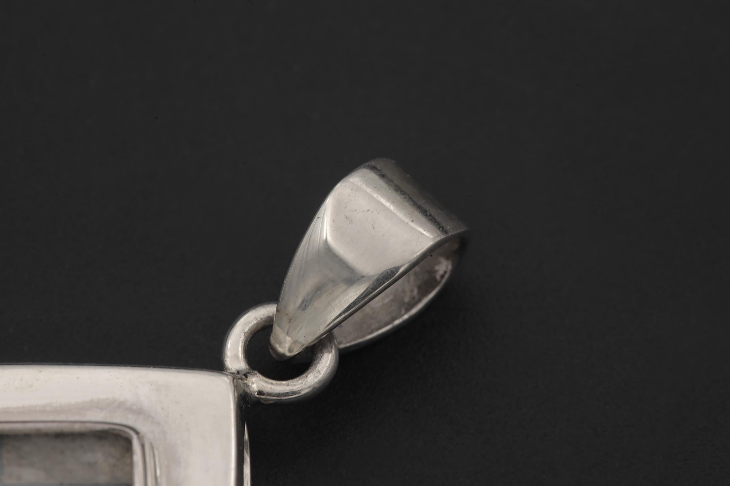 Labradorite Silver Locket Pendant, Diamond Shape, Third Eye Healing Stone