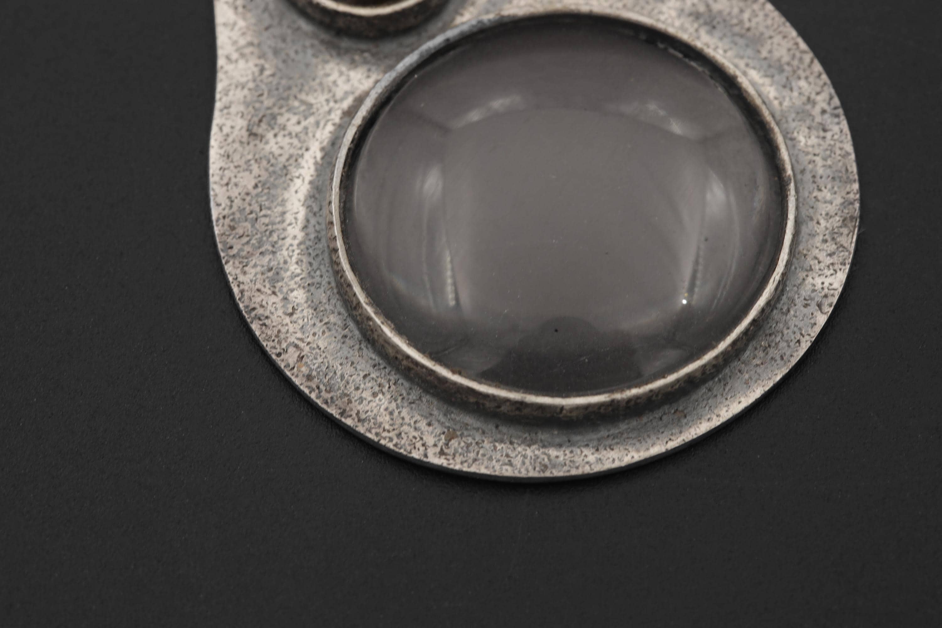 Labradorite Magnifying Glass Pendant, 925 Silver Fire Starter, Artisan Jewelry