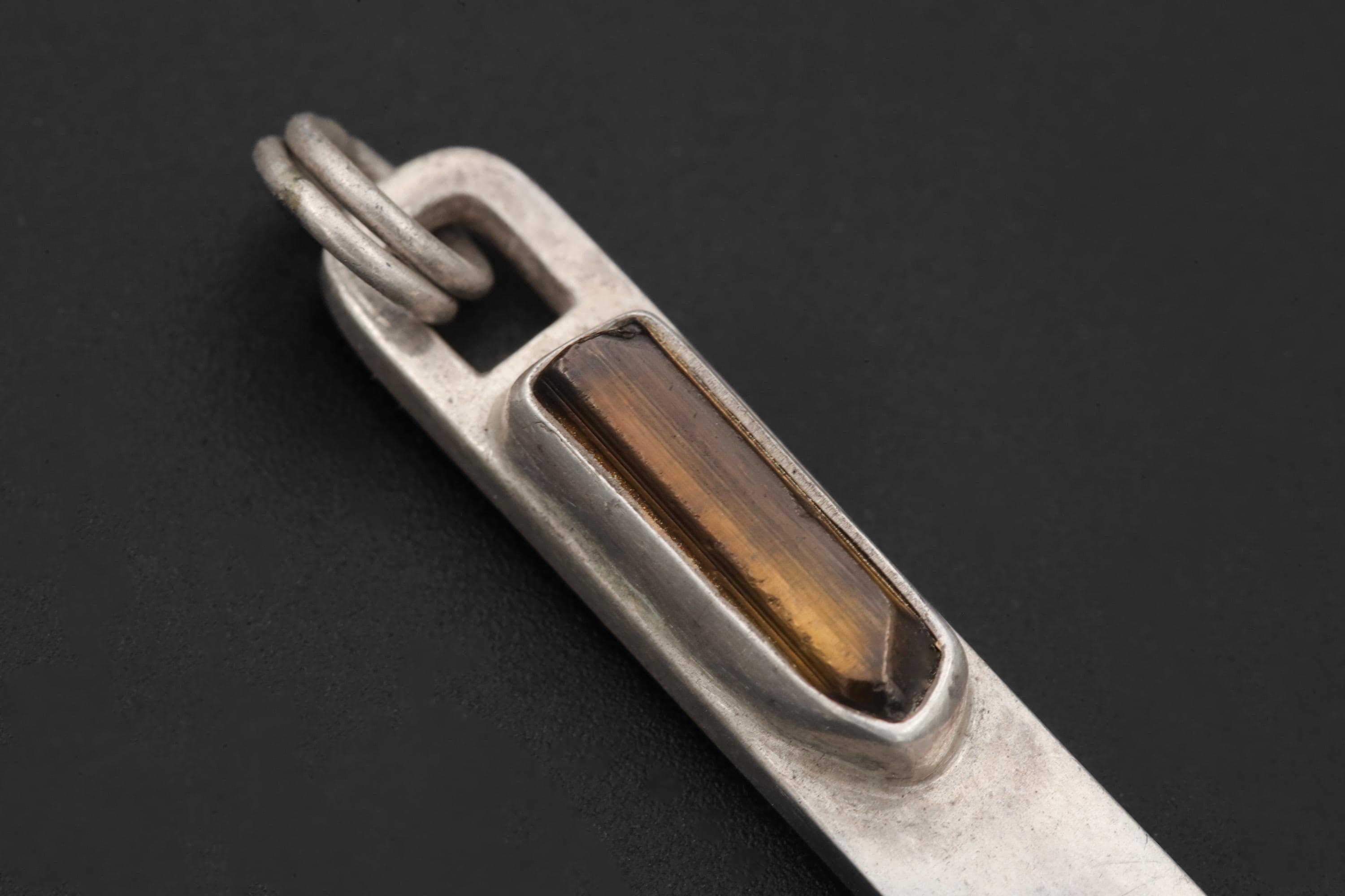 Natural Brown Dravite Tourmaline Wand Pendant, 925 Silver Spoon Design, High Shine Finish, Round Bail, Root Chakra Crystal, Grounding Gift