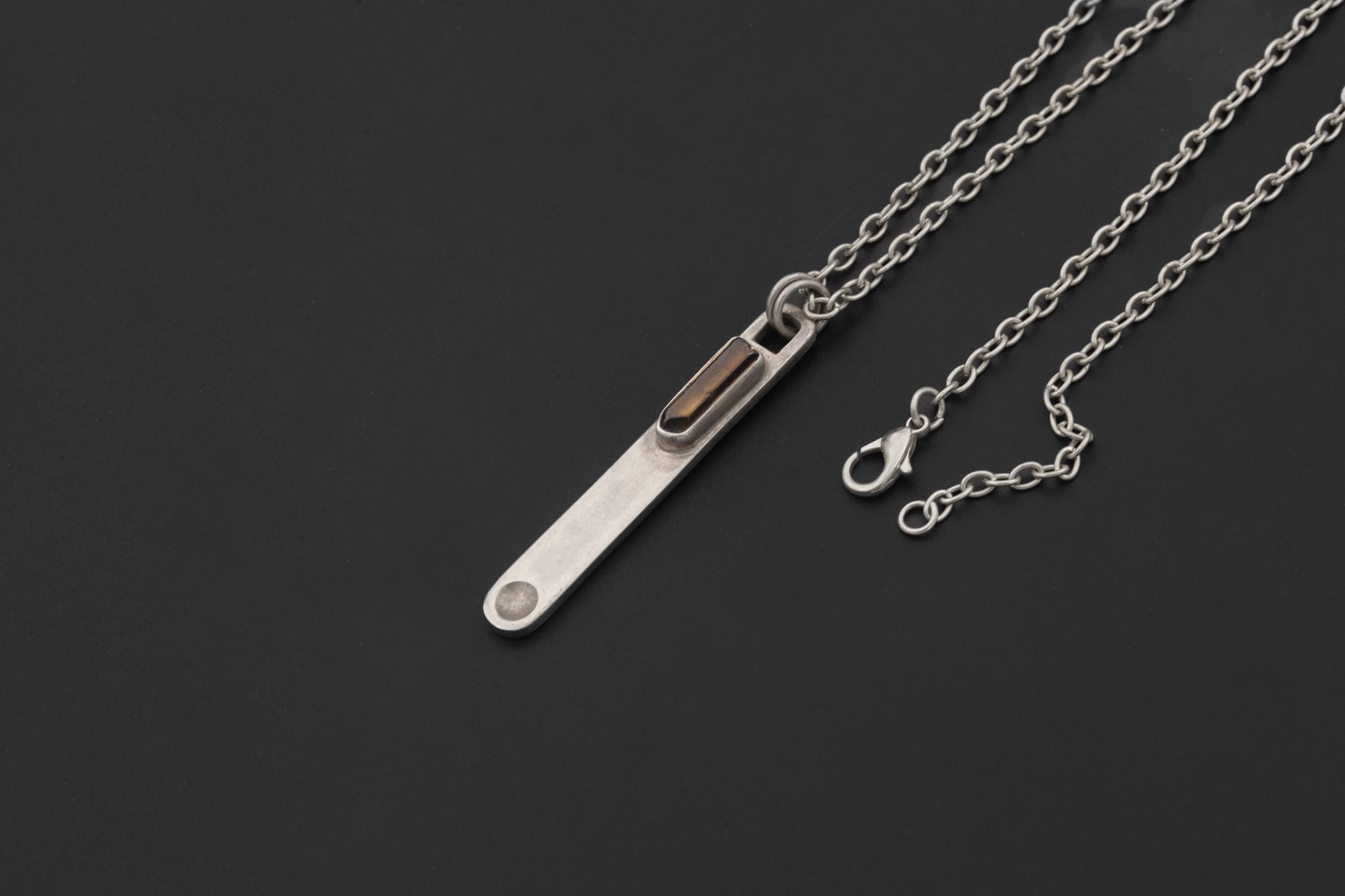 Natural Brown Dravite Tourmaline Wand Pendant, 925 Silver Spoon Design, High Shine Finish, Round Bail, Root Chakra Crystal, Grounding Gift