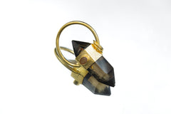 Citrine & Ethiopian Opal Pendant: 18K Gold-Plated Sterling Silver, Sagittarius Zodiac