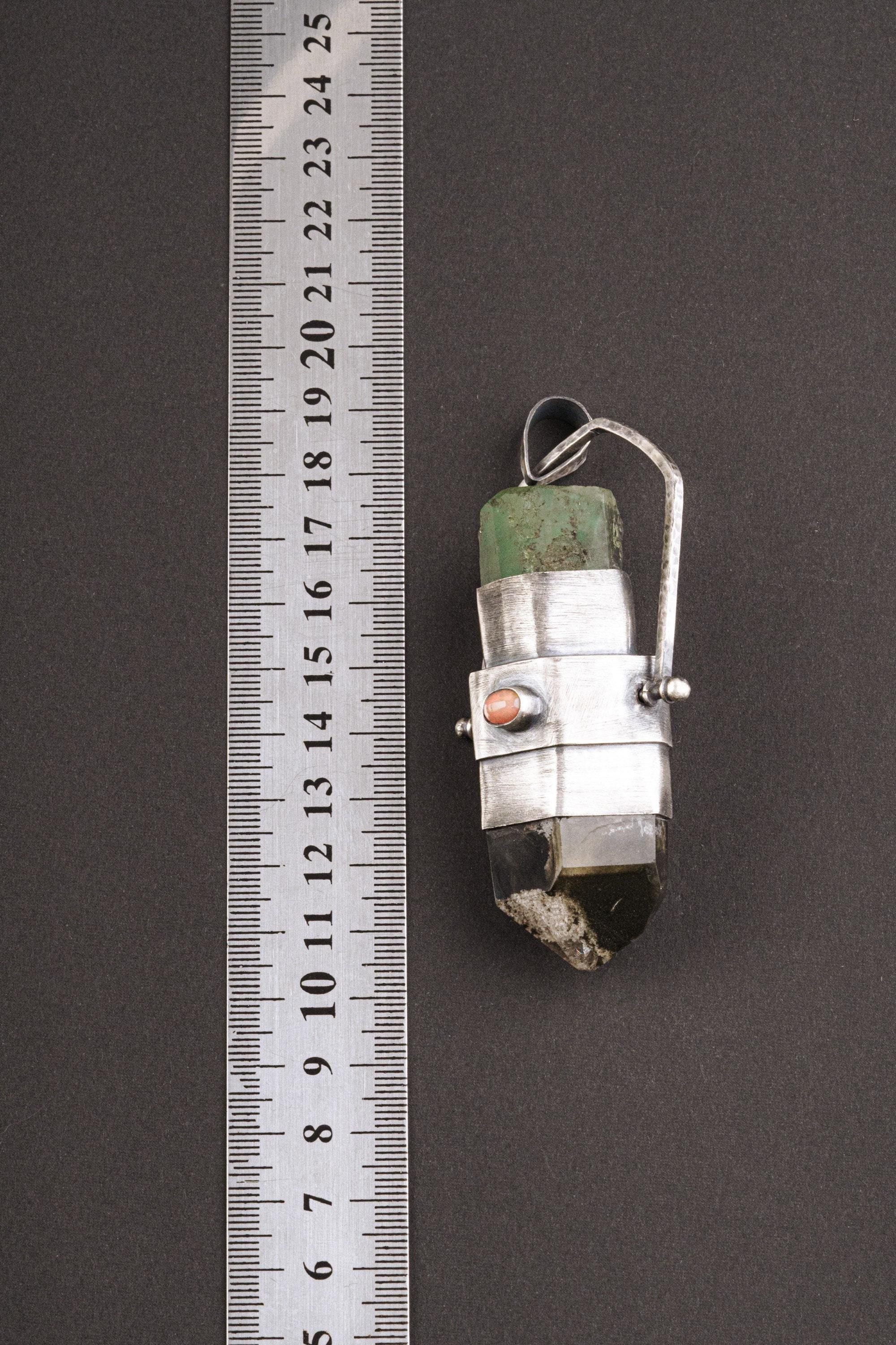 Celestial Spinner Pendant: Emerald, Opal, Tourmaline & Chlorite Quartz