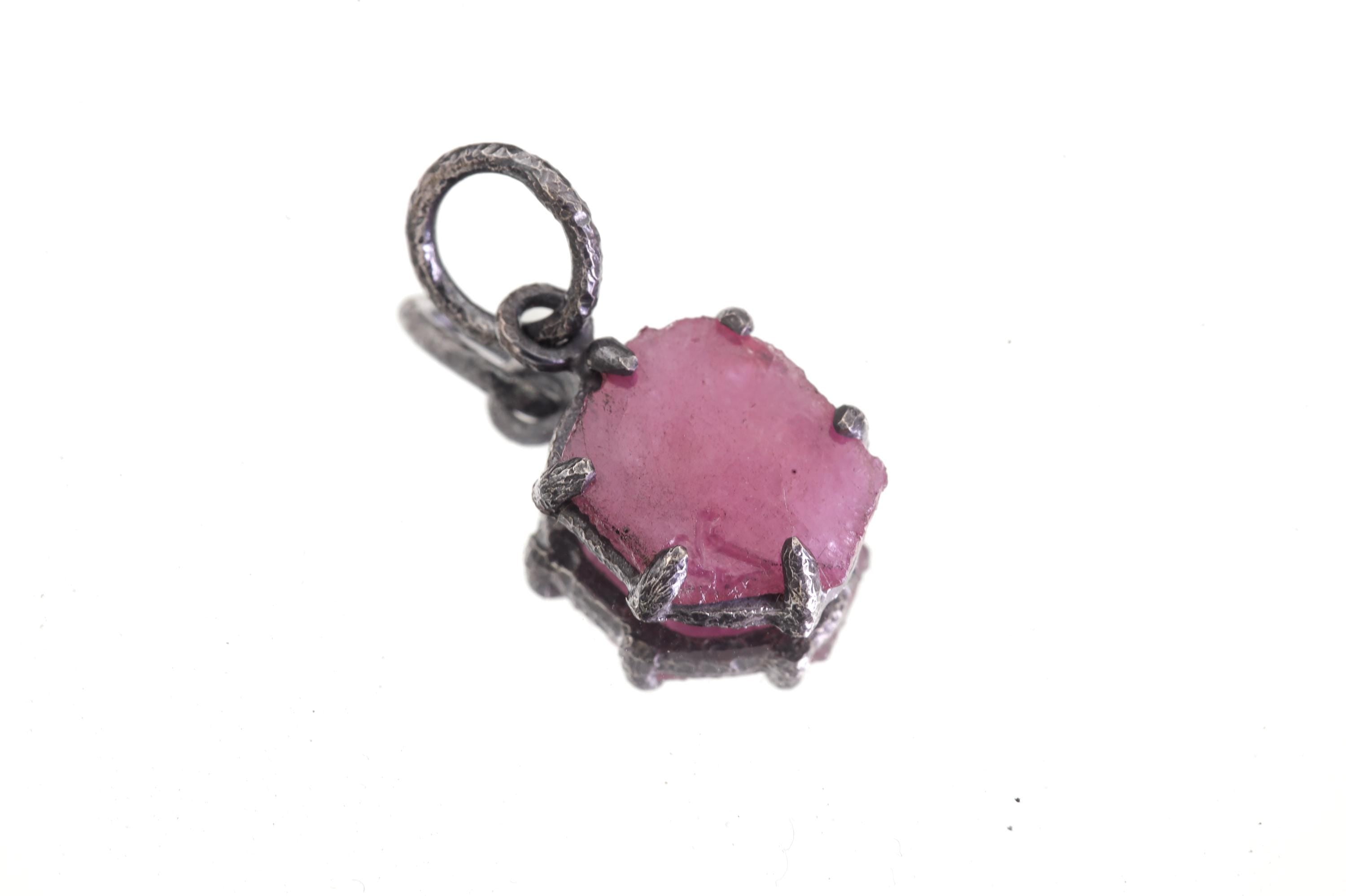Cambodian Ruby Pendant, 925 Silver Claw Setting, Root Chakra Jewelry