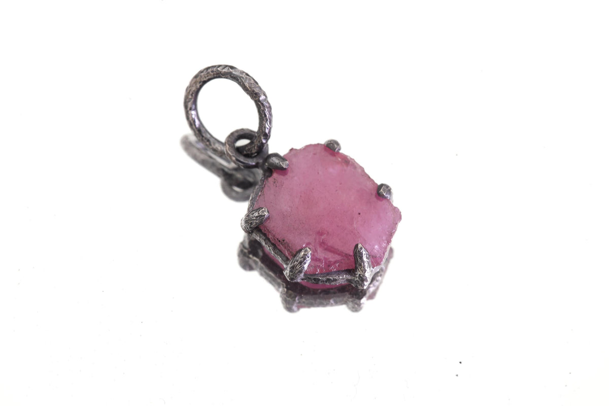 Cambodian Ruby Pendant, 925 Silver Claw Setting, Root Chakra Jewelry