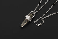 Lemurian Quartz Point Pendant, Sterling Silver, Himalayan Healing Jewelry