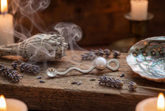 South Sea Pearl Sterling Silver Spoon Pendant Necklace