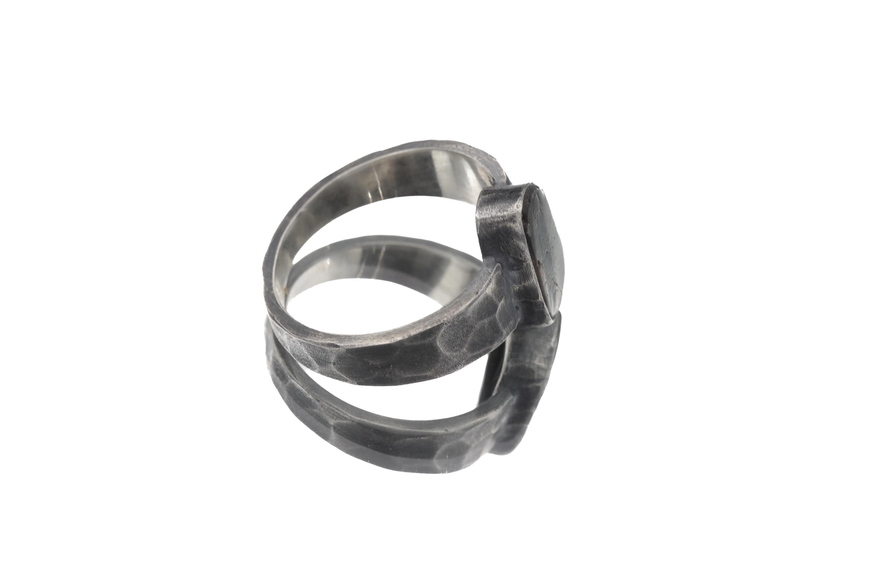 Natural polished Watermelon tourmaline slice of wand with rind Ring Hammered Oxidised Silver High Grade Stone Crystal Energy Christmas Gift