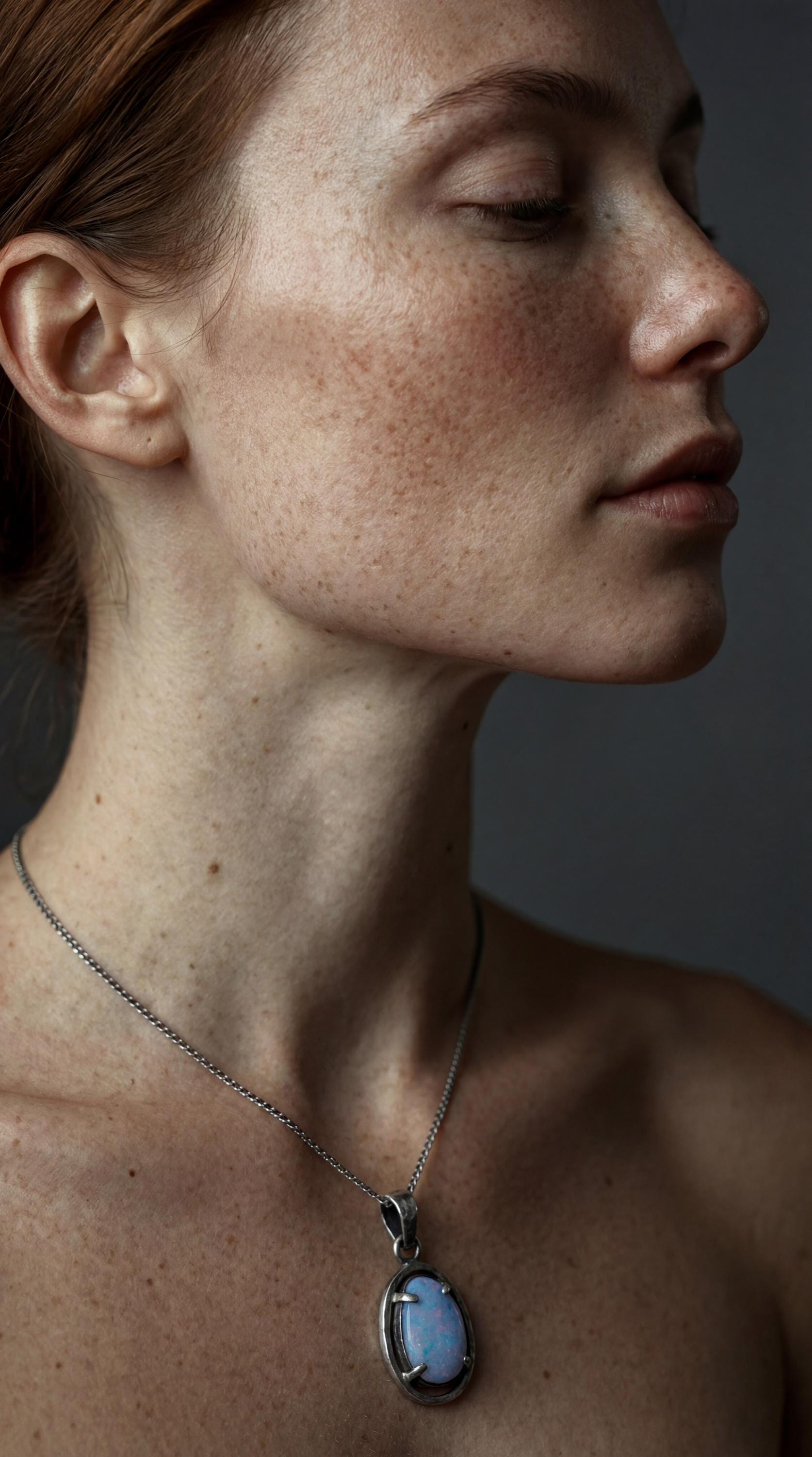 Oxidized Sterling Silver Opal Doublet Pendant: Hammered Texture