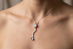 Blue Moonstone Spoon Pendant: 925 Sterling Silver Necklace