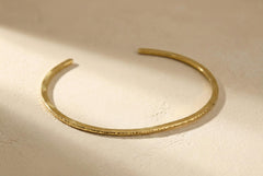 Textured Gold Plated Brass Choker: Boho Open Neck Collar